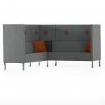 mitab mute - mute is een stijlvolle sofa welke in verschillende ruimtes past. Door de zijkanten kun je een ongestoord gesprek voeren in een grote (openbare) ruimte.